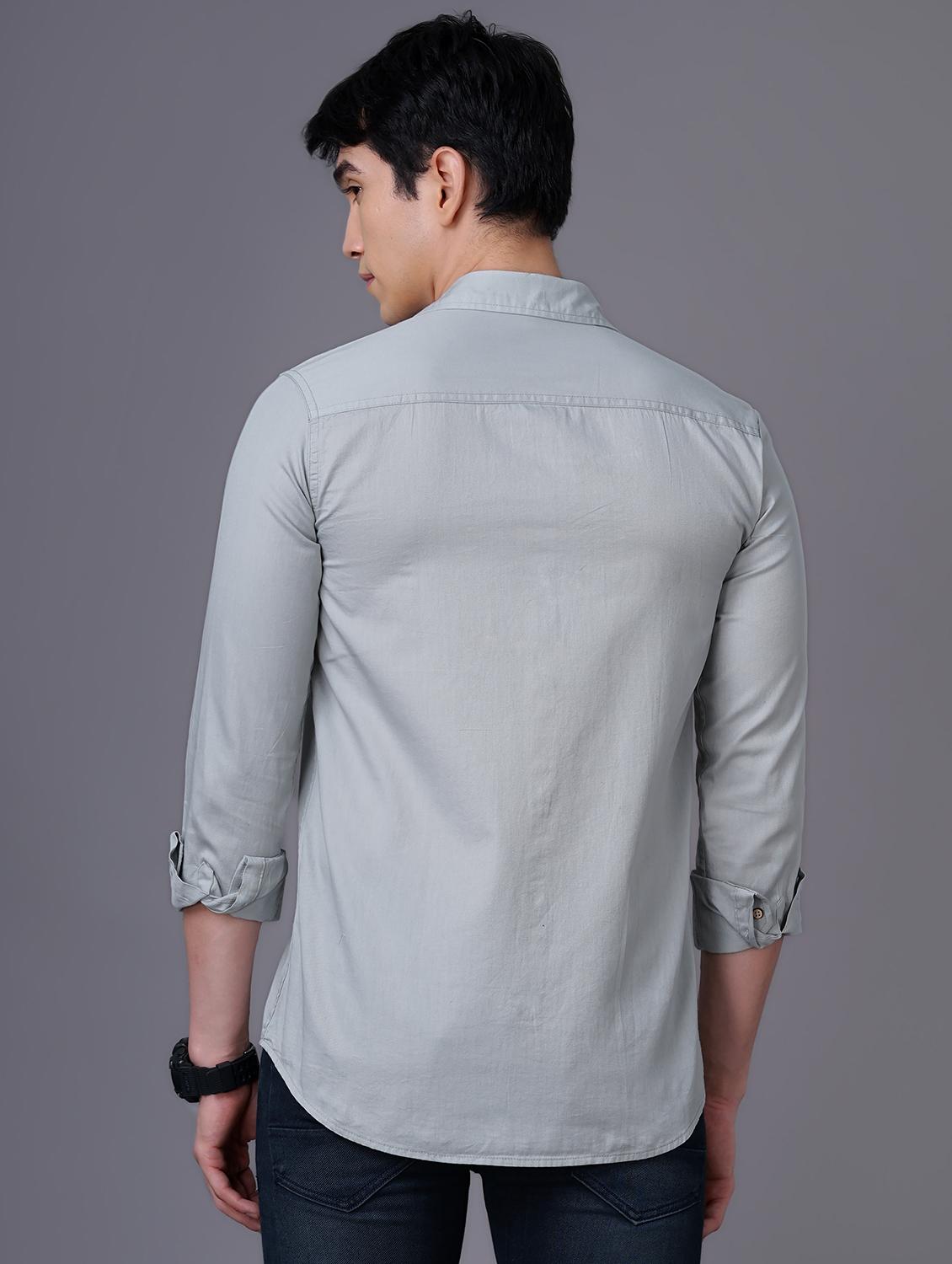 grey typographic casual shirt - 18517709 - Standard Image - 3