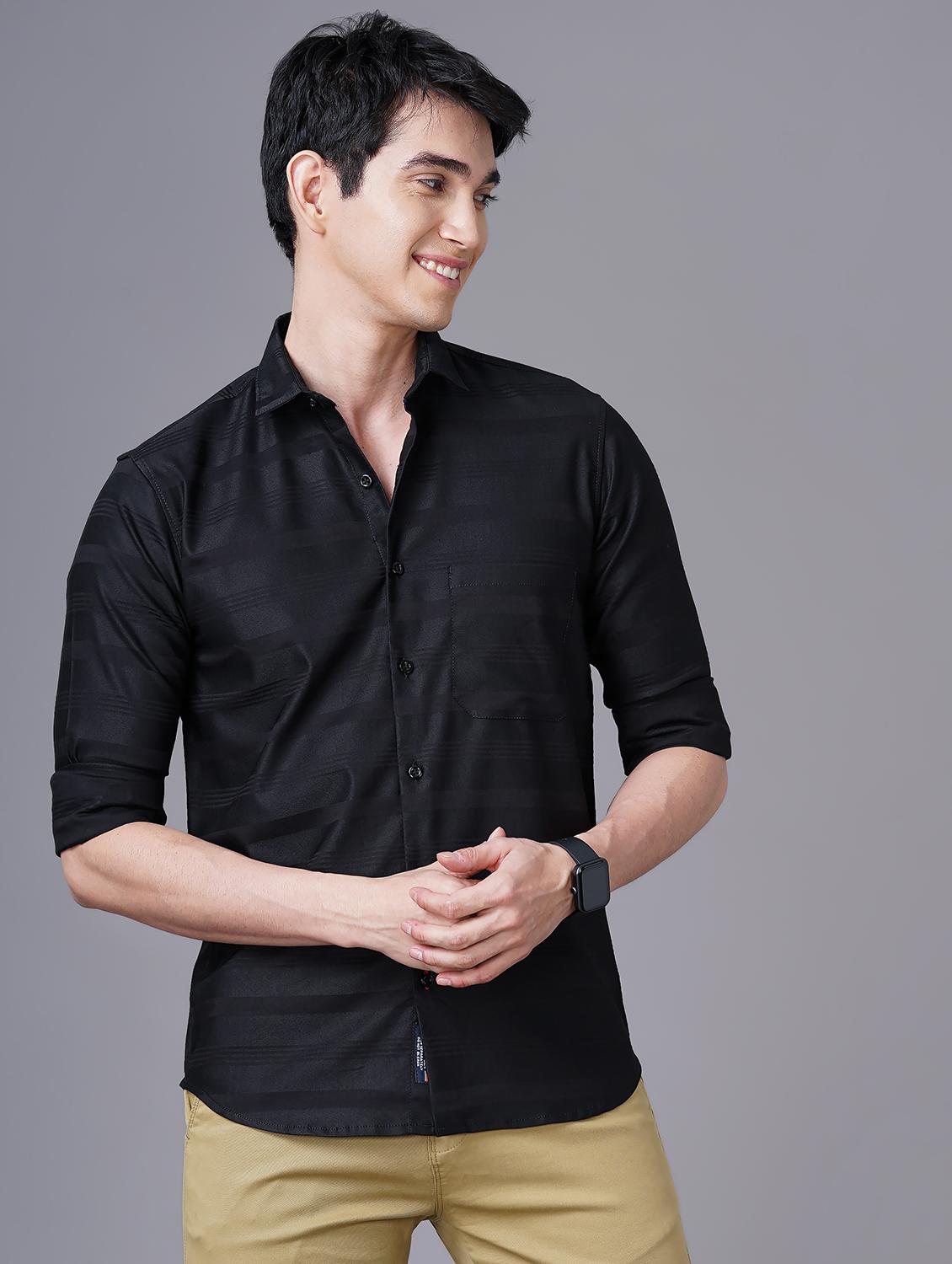 black striped casual shirt - 18518102 - Zoom Image - 0