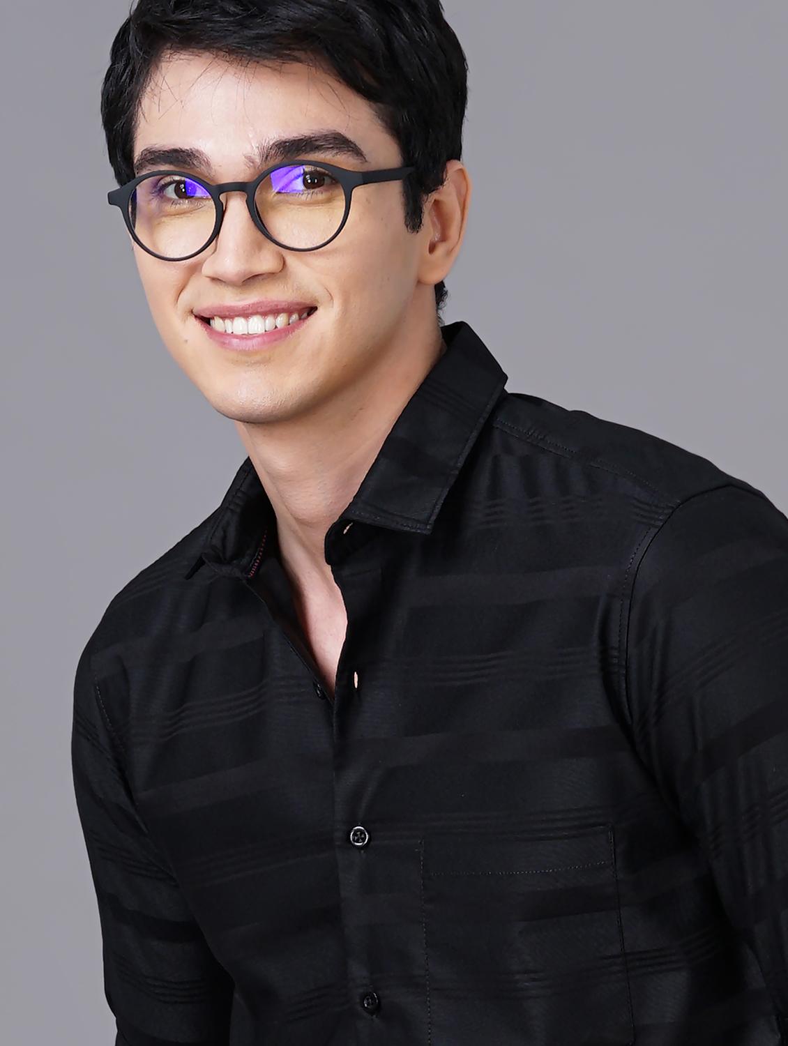 black striped casual shirt - 18518102 - Standard Image - 5