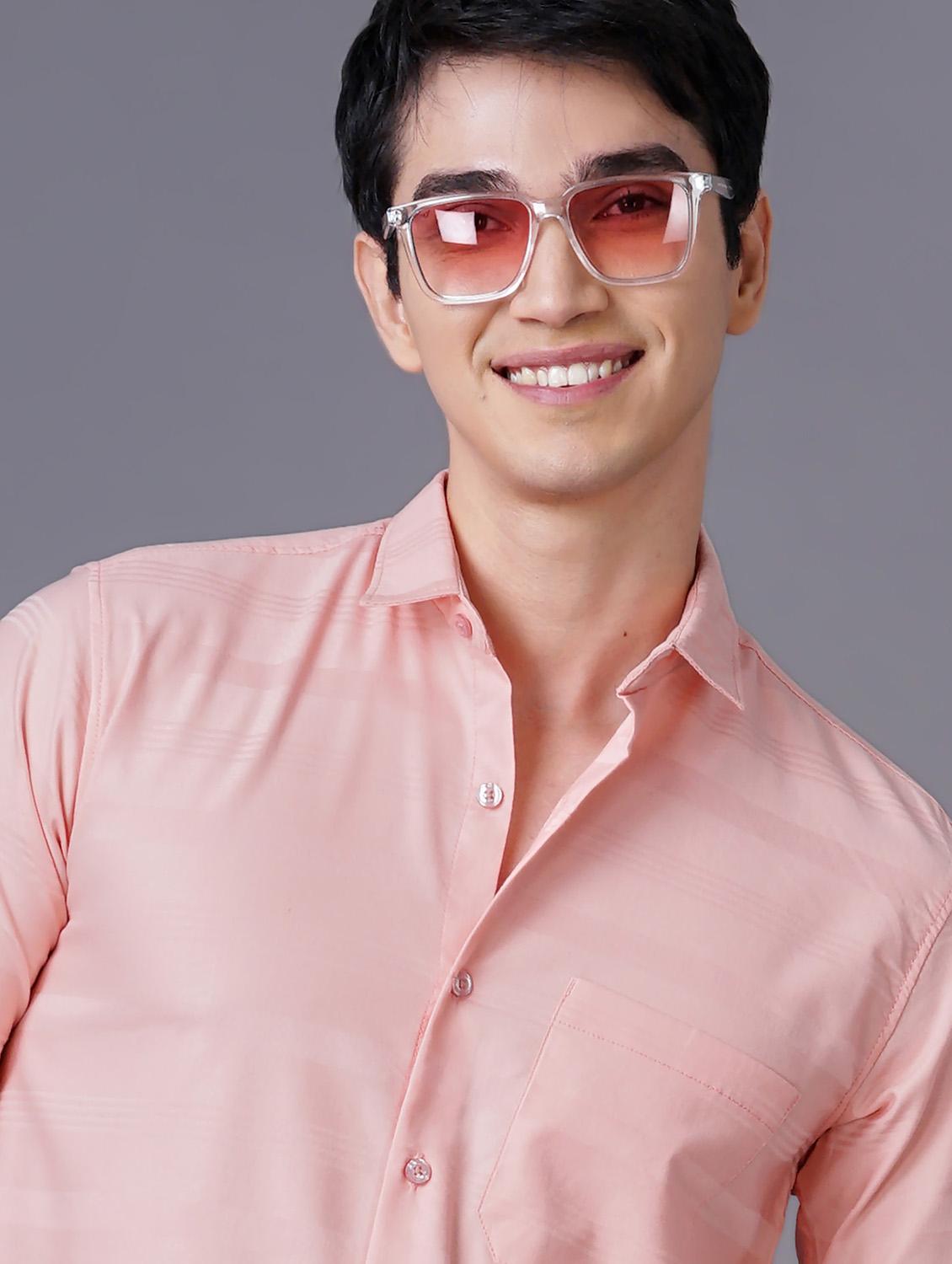 pink striped casual shirt - 18518106 - Standard Image - 5