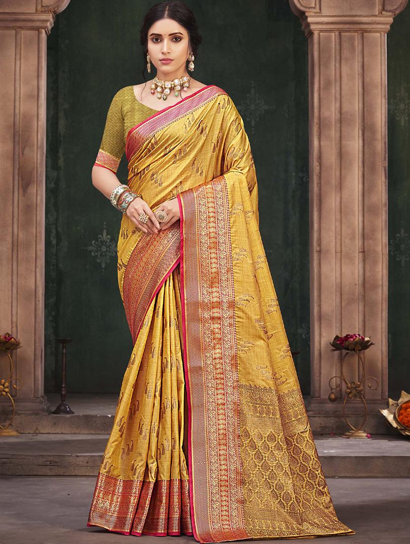 self design zari work woven saree