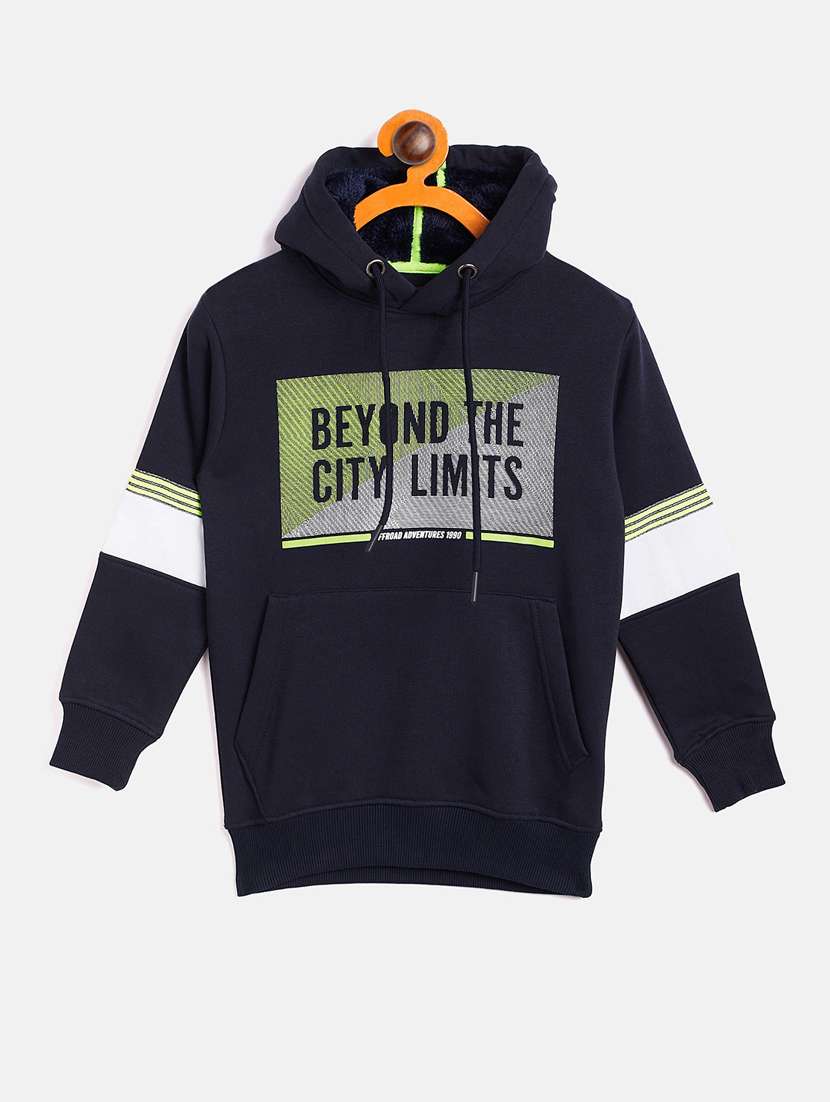 boys graphic print hooded sweatshirt