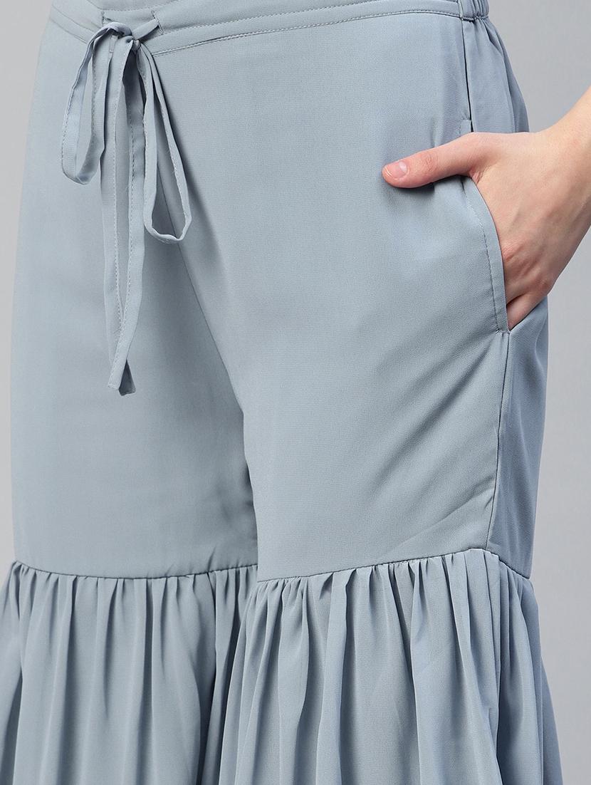 chikankari kurta sharara set with dupatta - 18518928 - Standard Image - 3