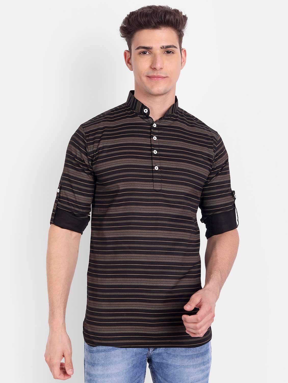 black striped short kurta