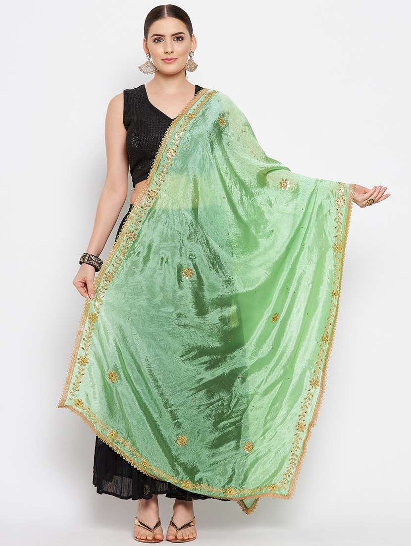 neo mint embroidered dupatta
