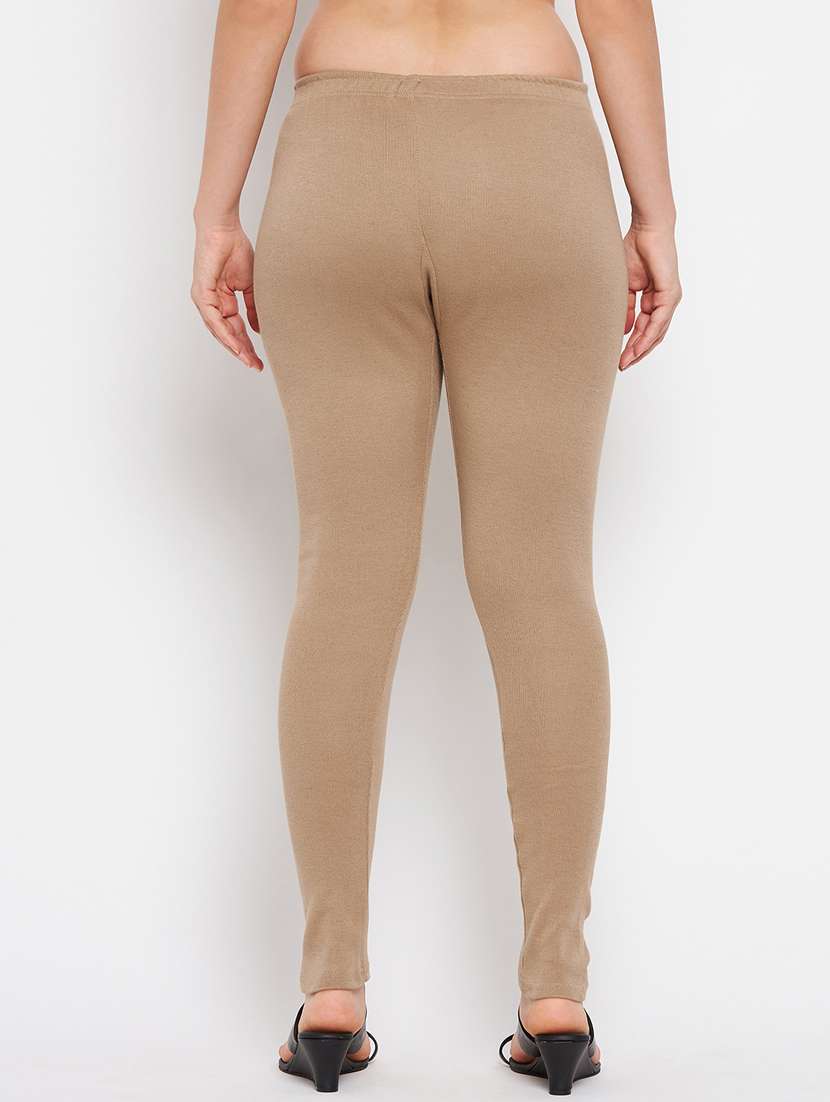 mid rise solid woolen leggings - 18519363 -  Standard Image - 3