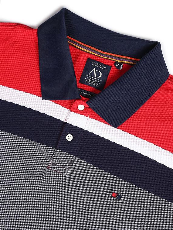 multi colored color blocked polo t-shirt - 18519385 - Standard Image - 3
