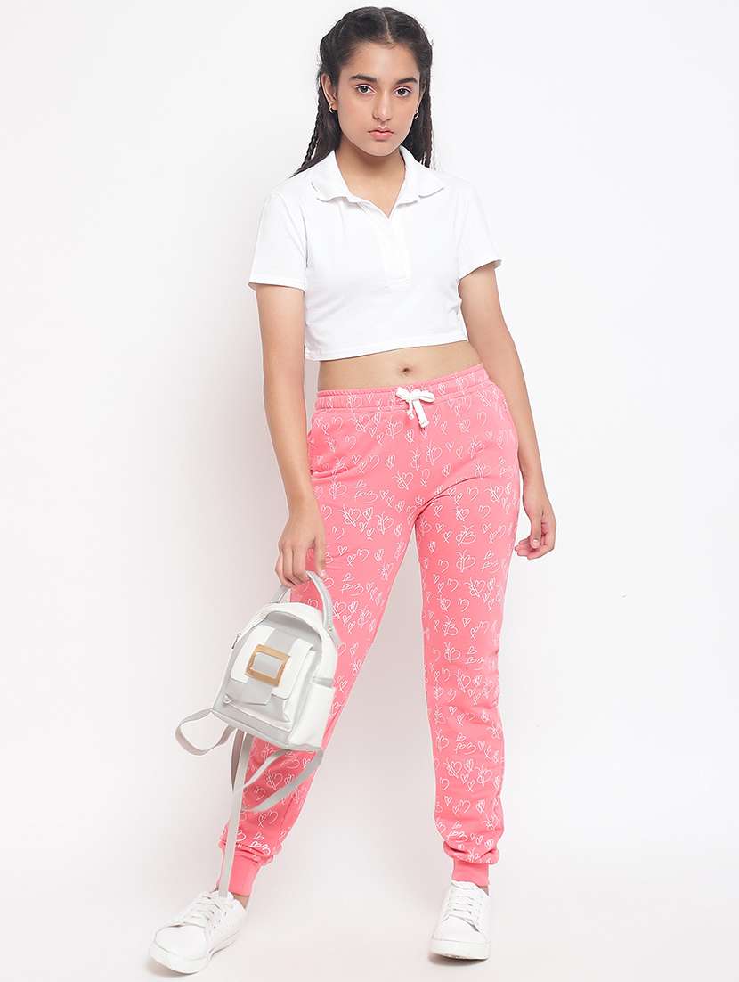 girls mid rise printed jogger - 18519520 -  Standard Image - 3