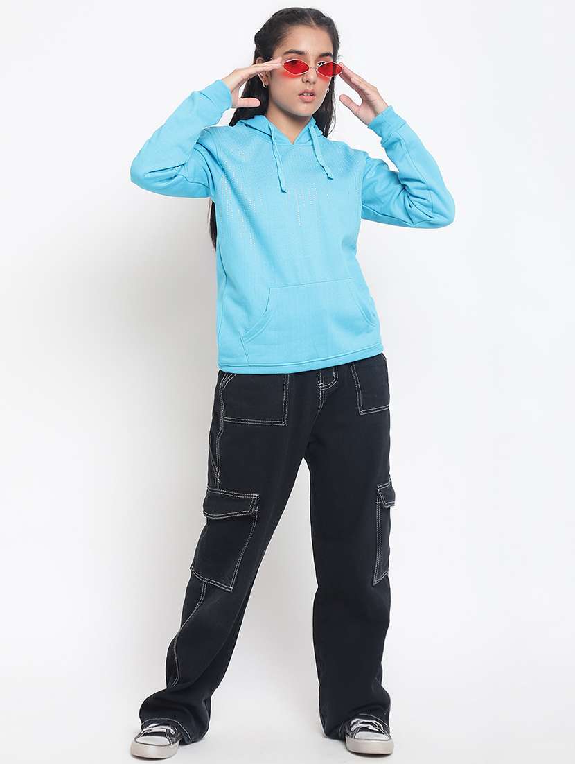 front print hood neck sweatshirt - 18519536 -  Standard Image - 3