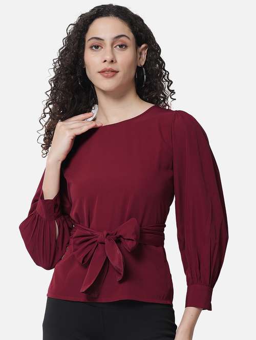 women's peplum round neck top - 18519543 -  Standard Image - 0