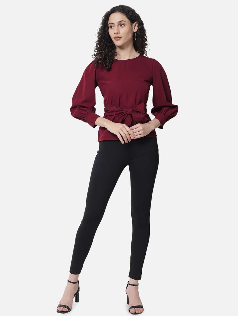 women's peplum round neck top - 18519543 -  Standard Image - 3