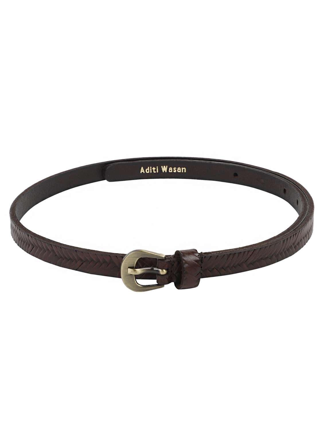 women brown leather belt 