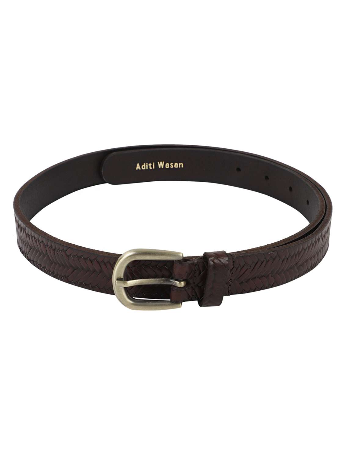 women brown leather belt 