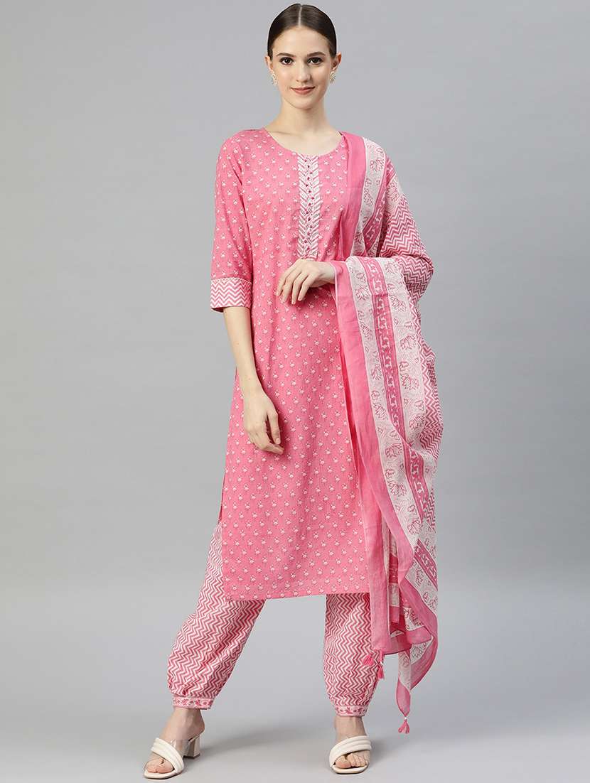printed kurta salwar set with dupatta 