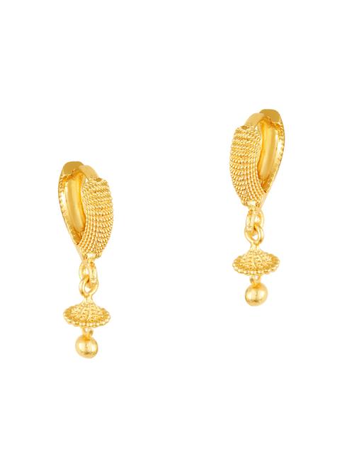 gold plated alloy drop hoop earring - 18520212 -  Standard Image - 0