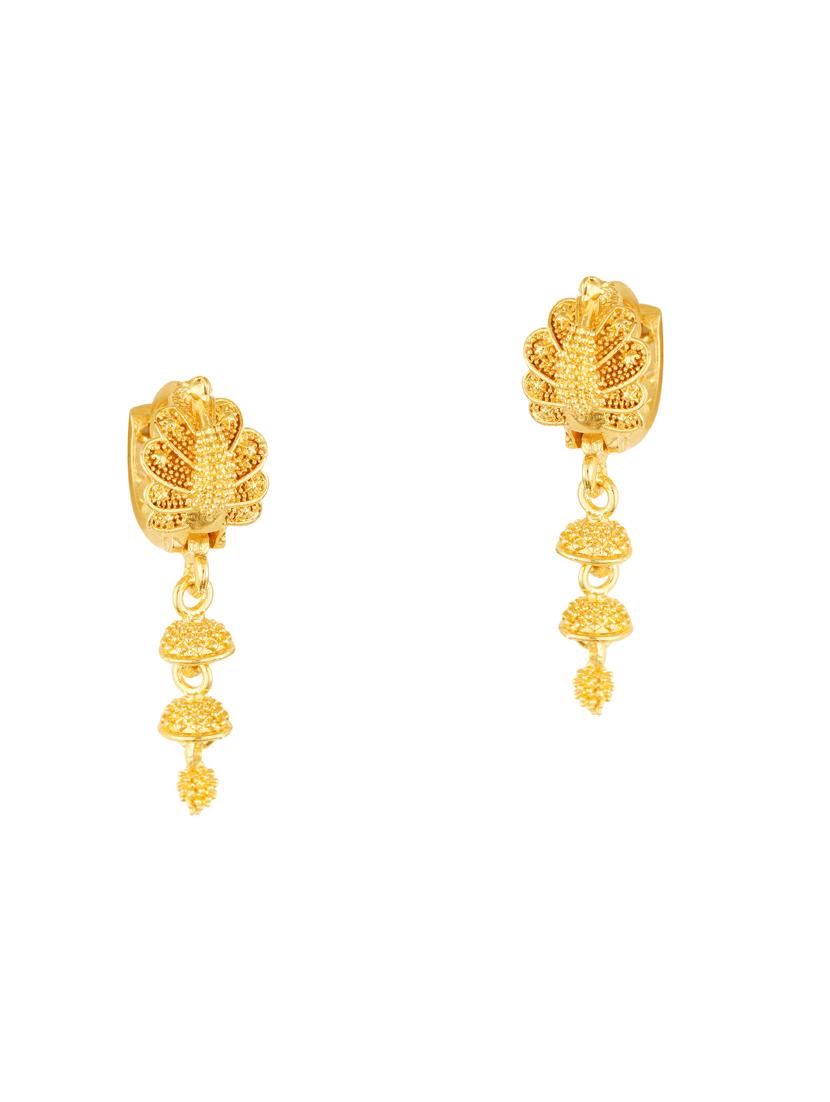 gold plated drop earring - 18520222 - Zoom Image - 0
