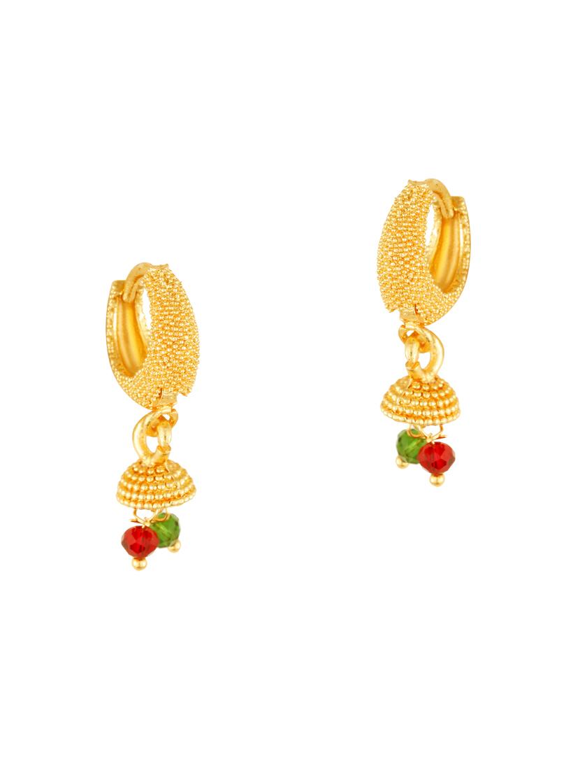 gold plated drop earring - 18520223 - Zoom Image - 0