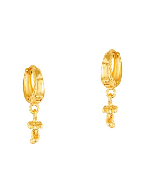 gold plated drop bali earring - 18520224 - Standard Image - 0