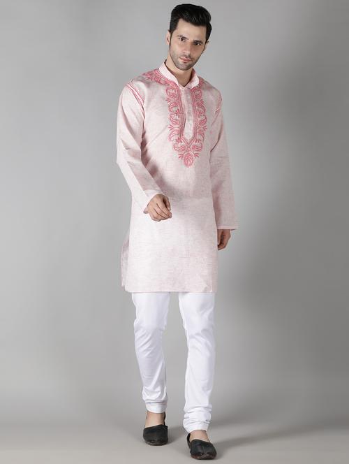 embroidered melange medium kurta - 18520371 -  Standard Image - 0
