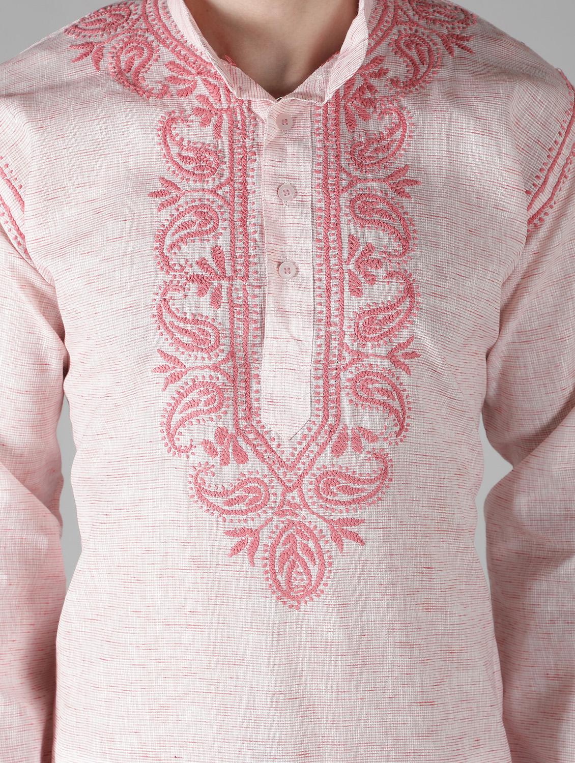 embroidered melange medium kurta - 18520371 - Standard Image - 3