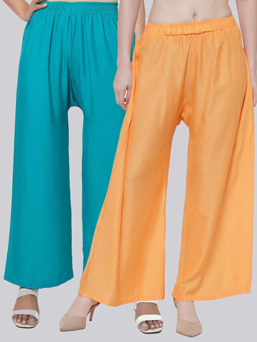 pack of 2 solid flared palazzo