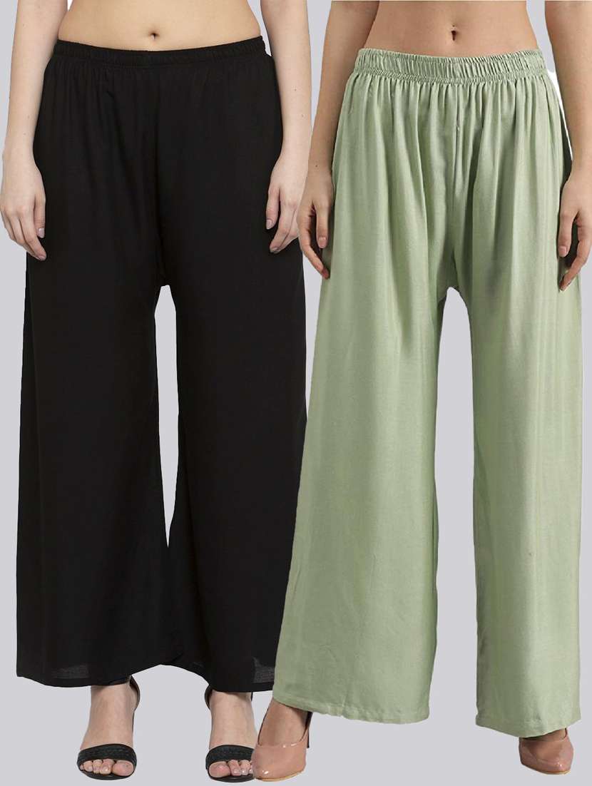 pack of 2 solid flared palazzo