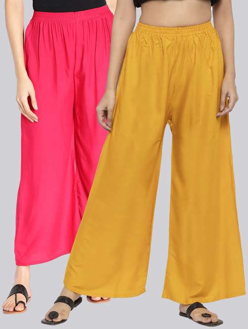 pack of 2 solid flared palazzo - 18520453 -  Standard Image - 0