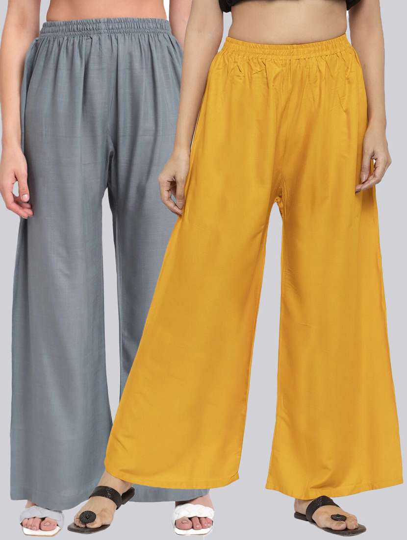 pack of 2 solid flared palazzo