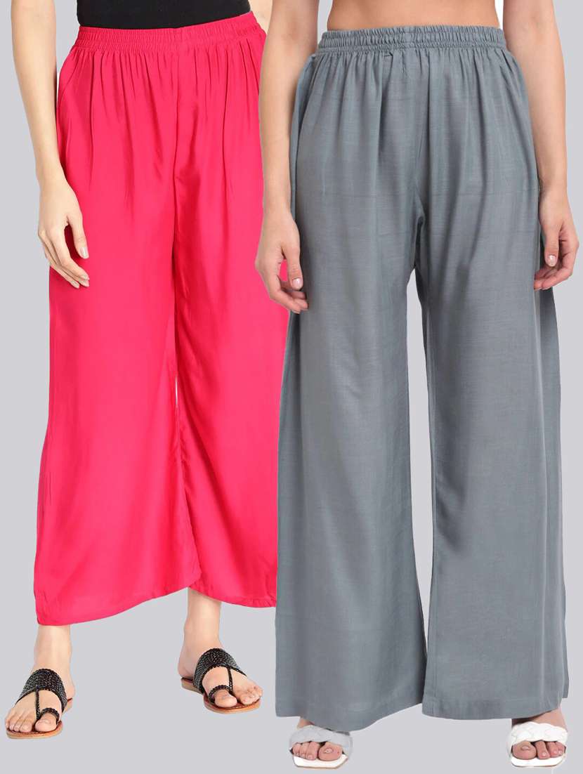 pack of 2 solid flared palazzo