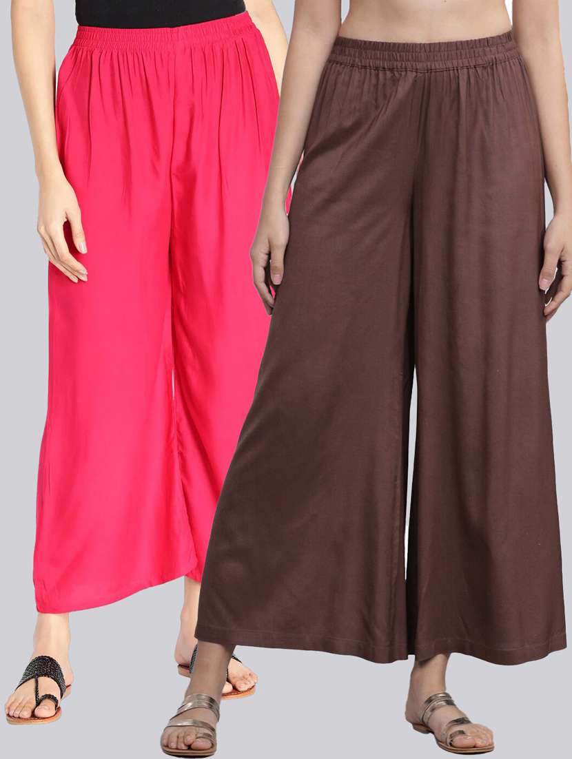 pack of 2 solid flared palazzo