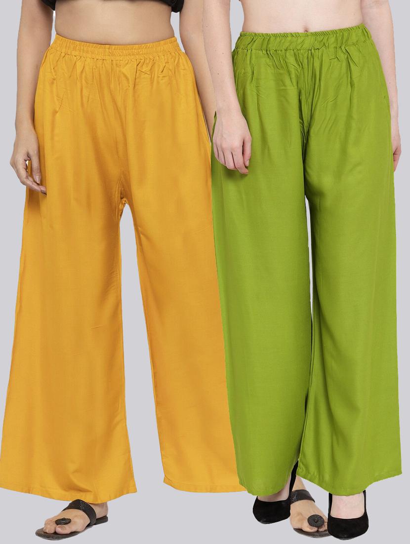 pack of 2 solid flared palazzo