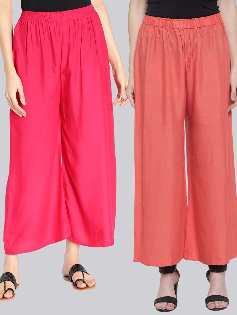 pack of 2 solid flared palazzo