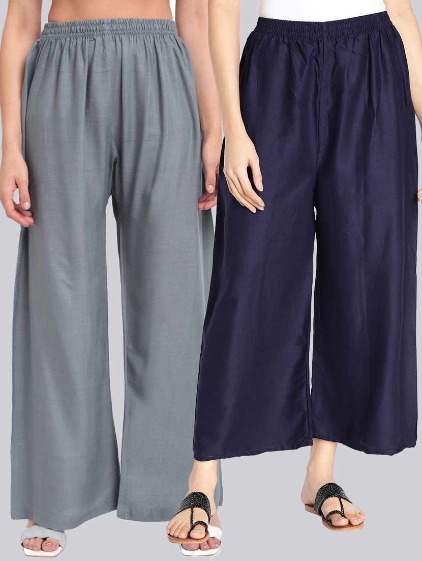 pack of 2 solid flared palazzo - 18520501 - Zoom Image - 0
