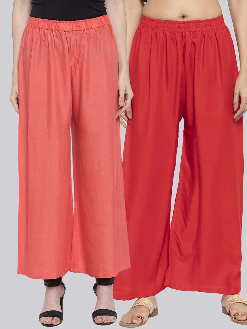pack of 2 solid flared palazzo