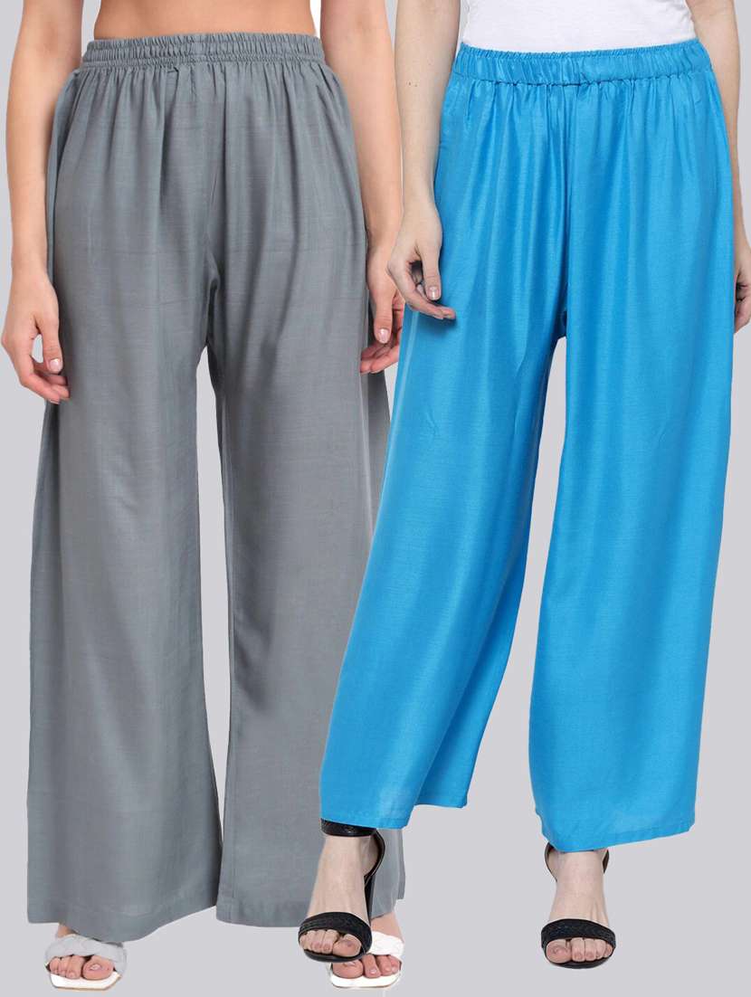 pack of 2 solid flared palazzo