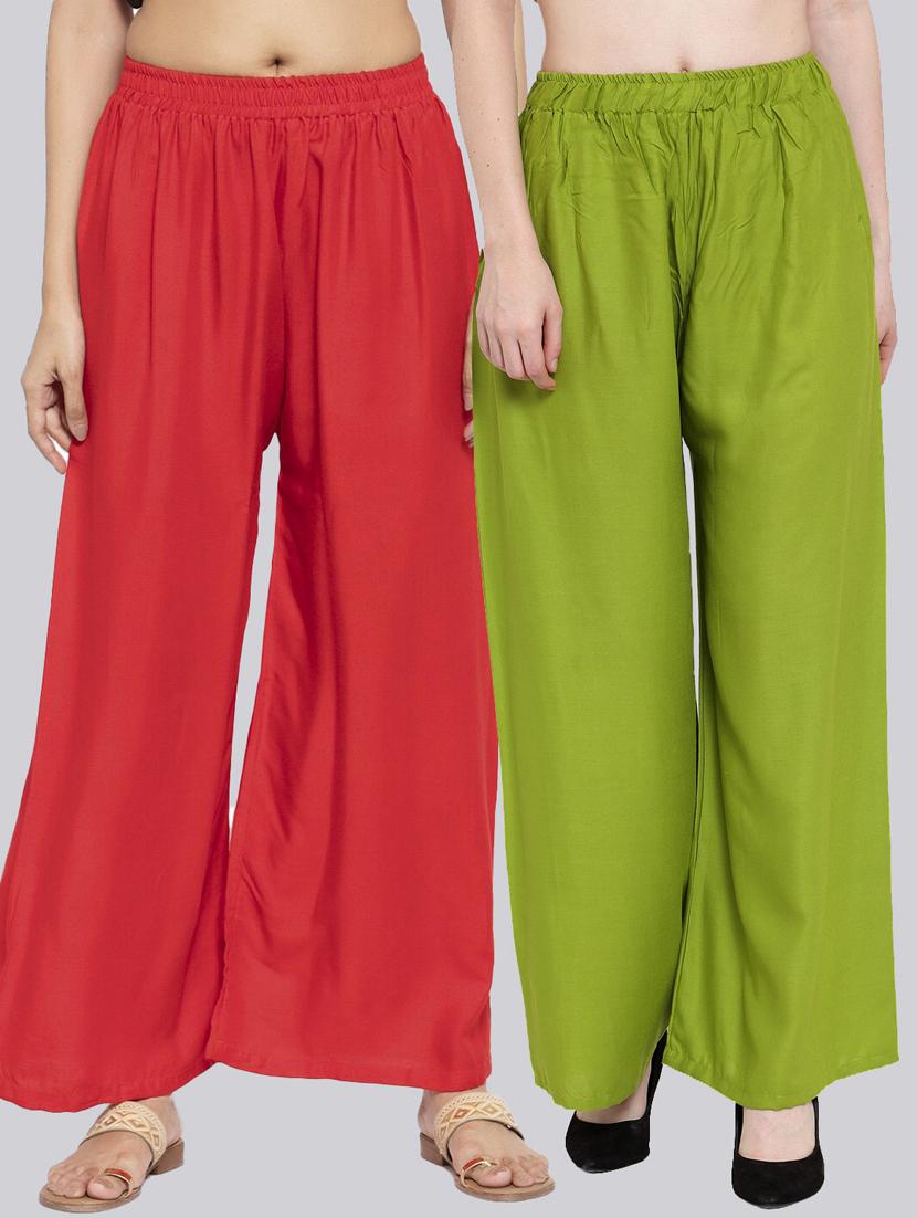 pack of 2 solid flared palazzo - 18520512 -  Zoom Image - 0