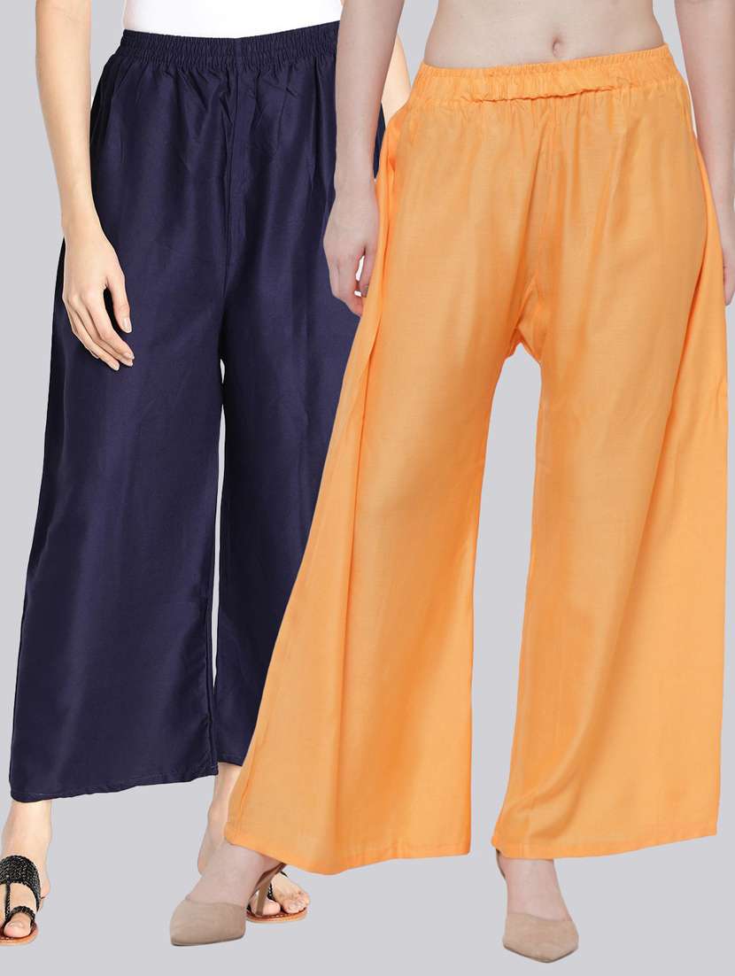pack of 2 solid flared palazzo