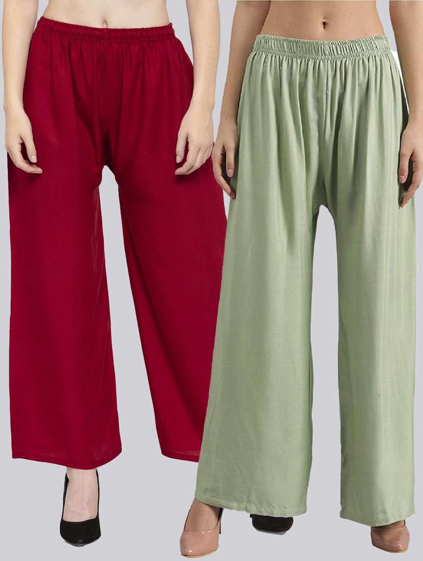 pack of 2 solid flared palazzo