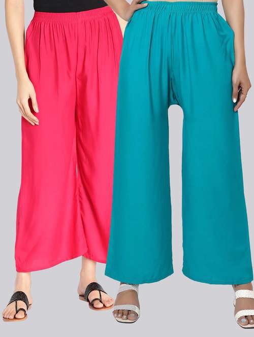 pack of 2 solid flared palazzo - 18520560 -  Standard Image - 0