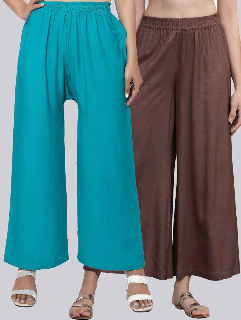 pack of 2 flared palazzos 