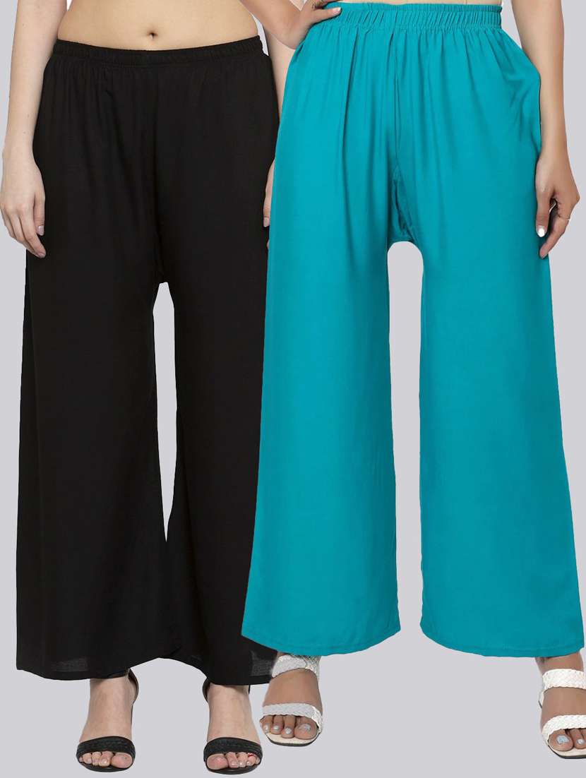 pack of 2 flared palazzos 