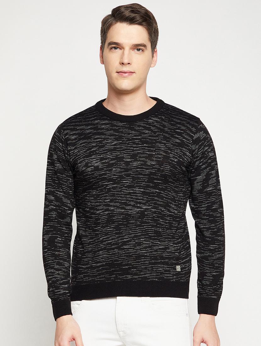 black self designed pullover - 18522555 -  Zoom Image - 0