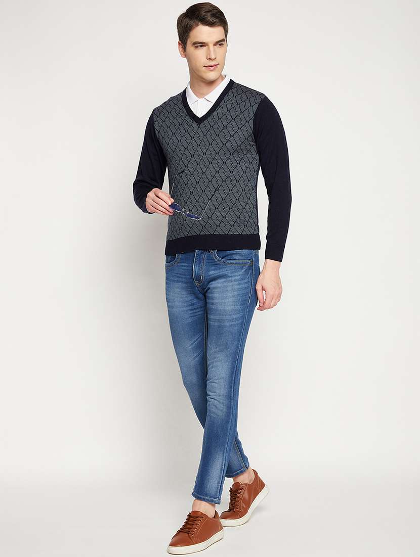navy blue geometric pullover - 18522565 -  Standard Image - 3