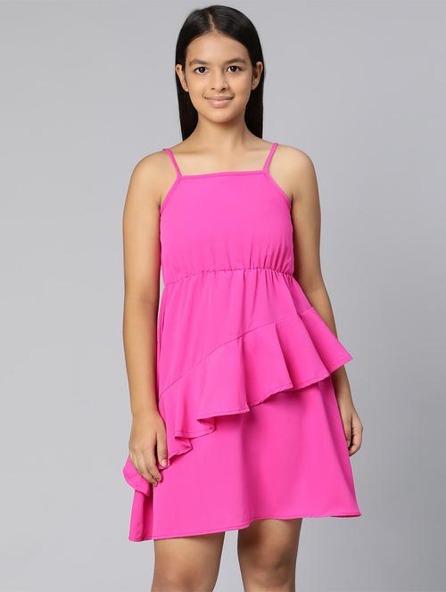 girls shoulder strap sleeveless frock - 18523533 - Standard Image - 0