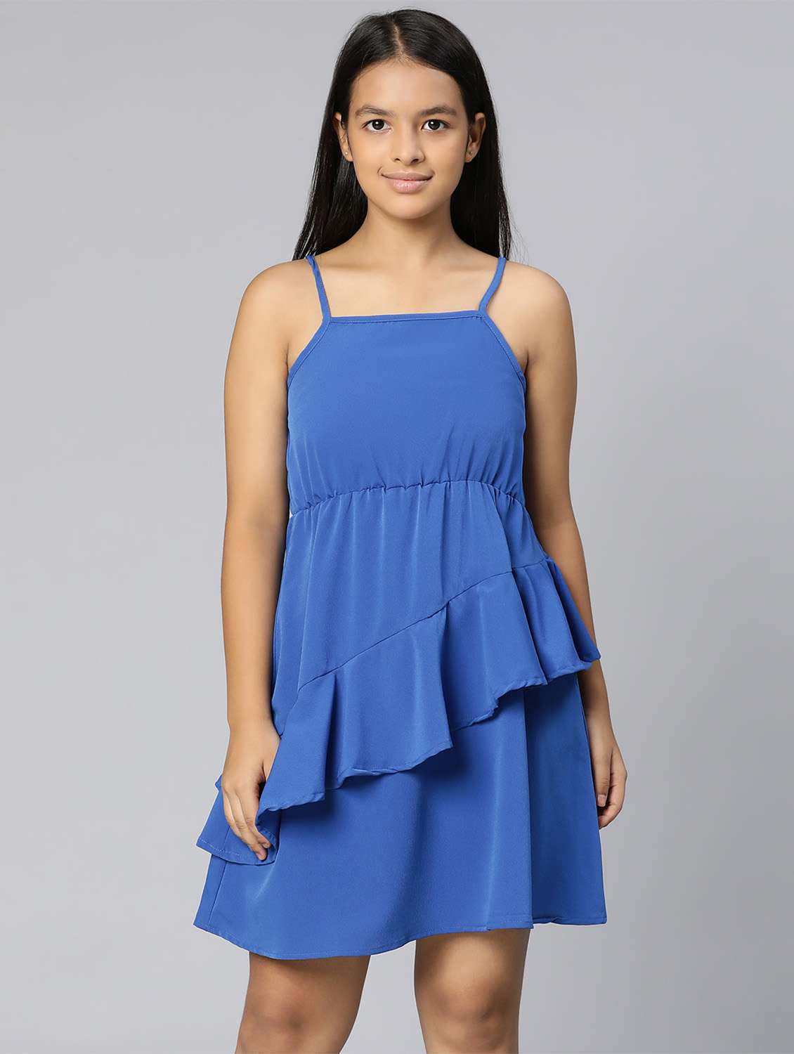 girls square neck sleeveless frock