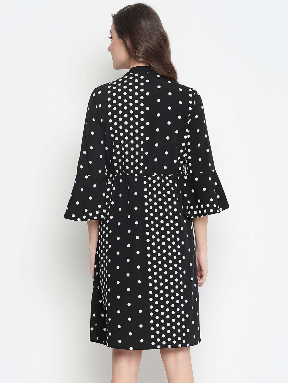 bell sleeved mandarin neck maternity wear dress - 18523601 -  Standard Image - 3