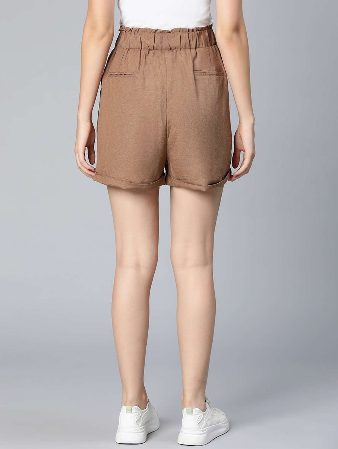 tie front solid tailored short - 18523670 - Standard Image - 3