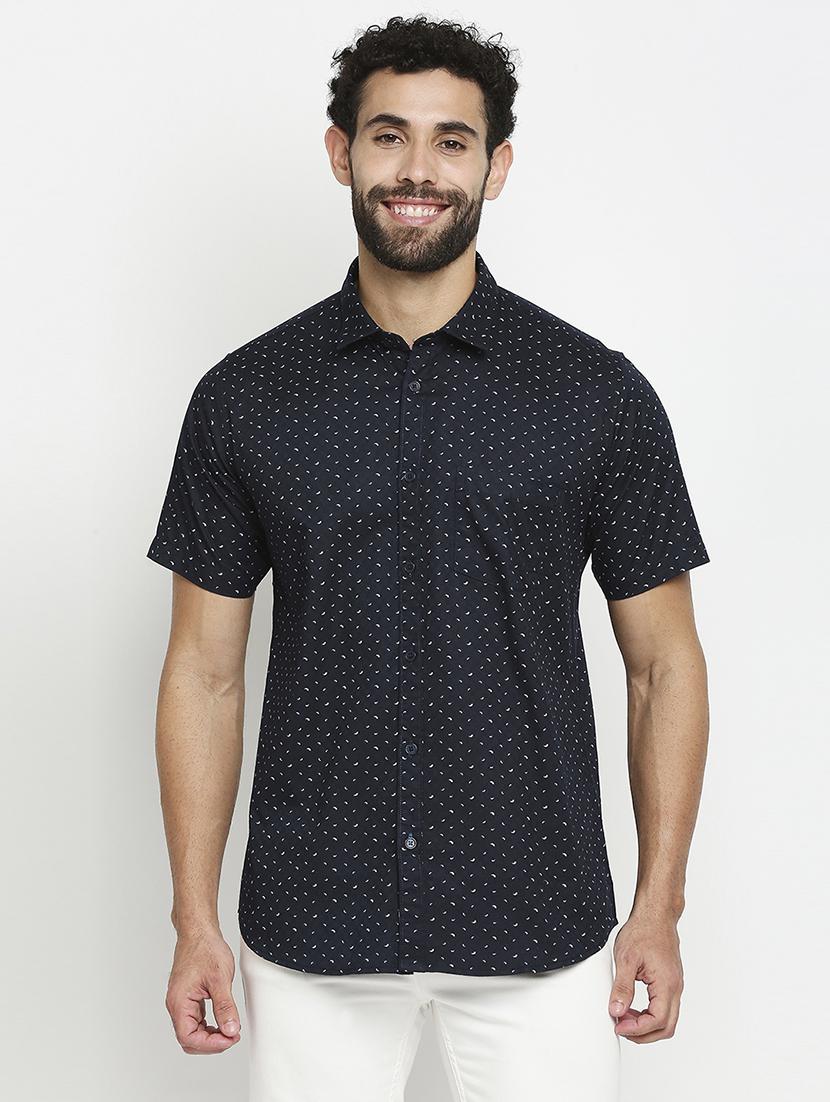 mens micro print casual shirt - 18524161 - Zoom Image - 0