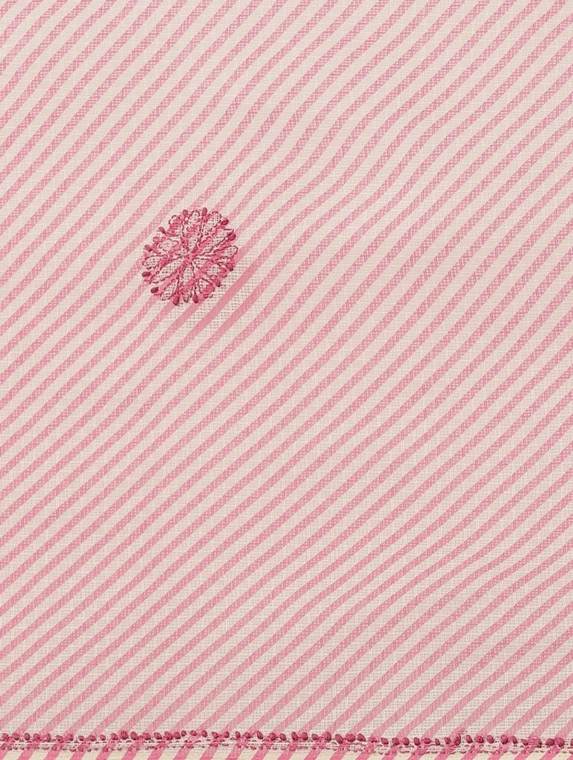 ada hand-embroidered pink leheriya chikankari saree with blouse - 18524408 - Standard Image - 5