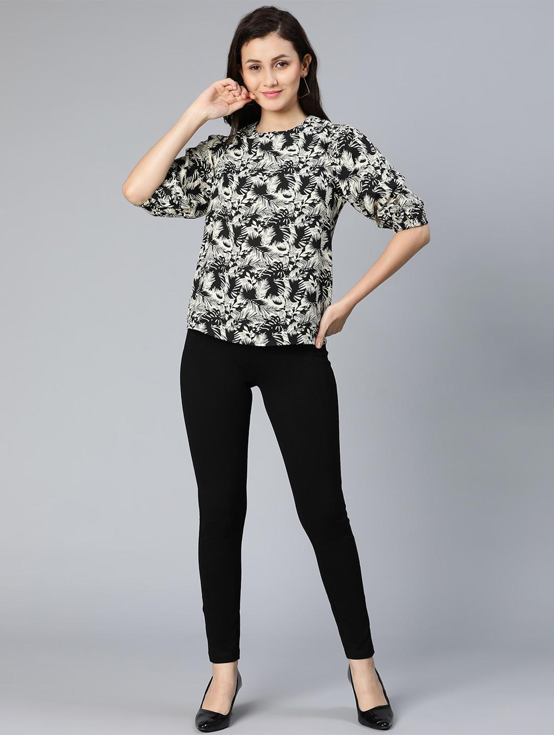 women's straight round neck top - 18524587 - Standard Image - 3